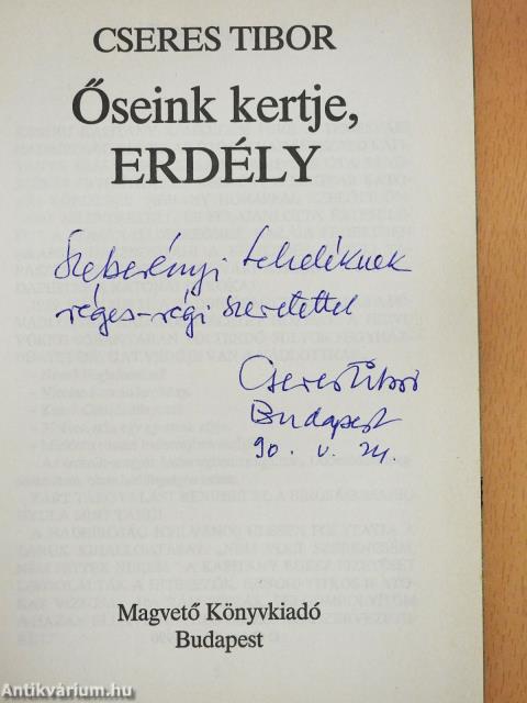Őseink kertje, Erdély (dedikált példány)