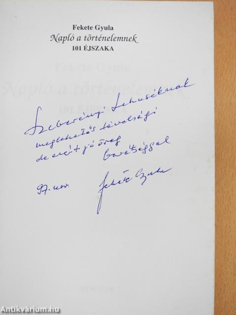 Napló a történelemnek (dedikált példány)