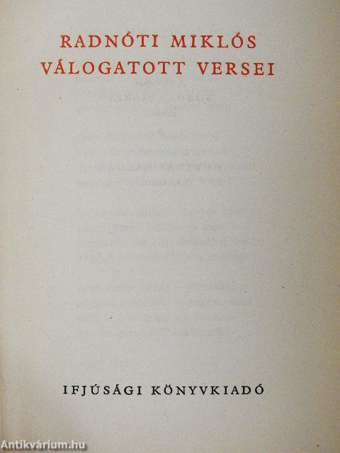 Radnóti Miklós válogatott versei