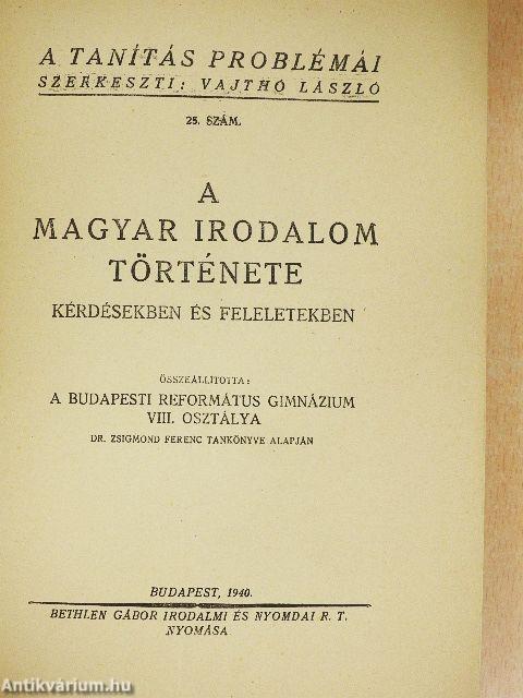 A magyar irodalom története