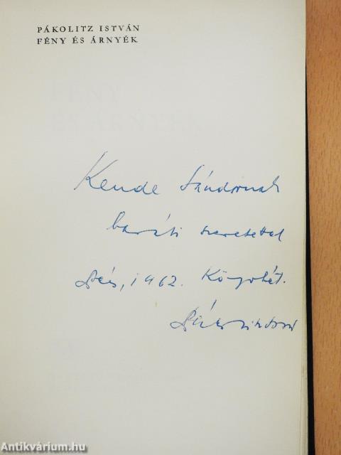 Fény és árnyék (dedikált példány)