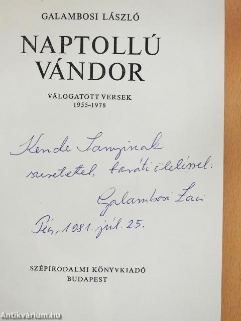 Naptollú vándor (dedikált példány)