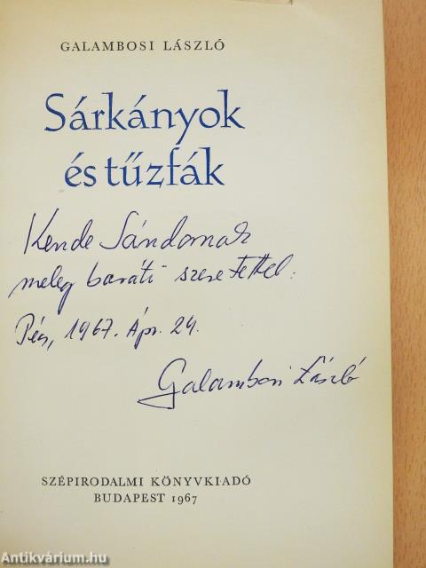 Sárkányok és tűzfák (dedikált példány)