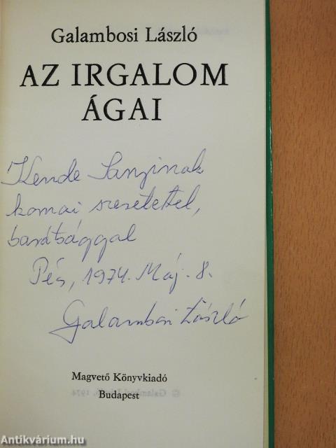 Az irgalom ágai (dedikált példány)