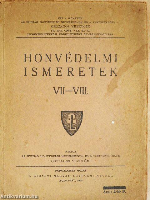 Honvédelmi ismeretek VII-VIII.