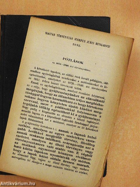 1942. évi törvénycikkek