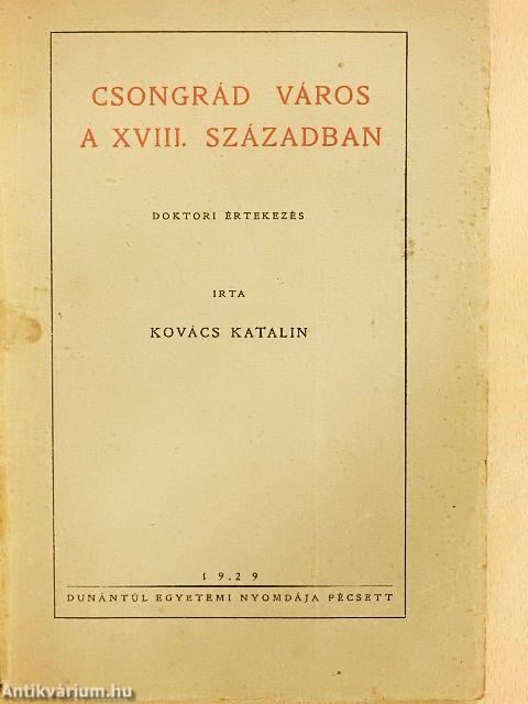 Csongrád város a XVIII. században