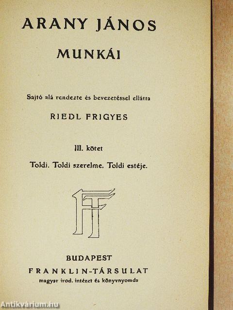 Arany János munkái I-VI.