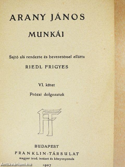Arany János munkái I-VI.