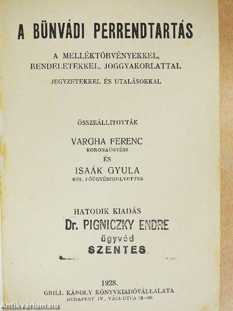 A bünvádi perrendtartás