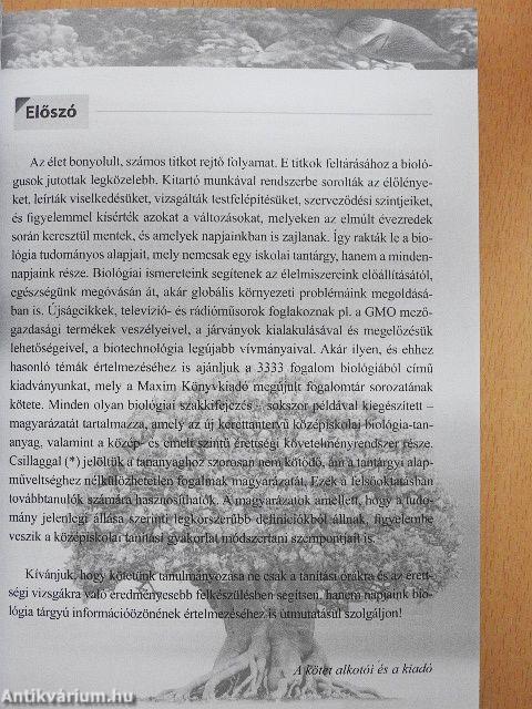 3333 fogalom biológiából