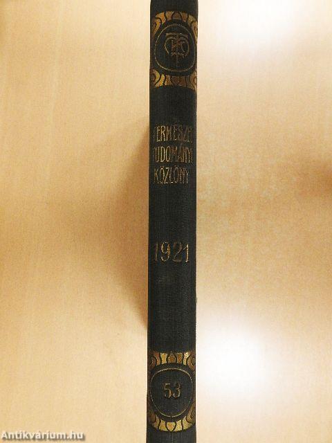 Természettudományi Közlöny 1921. január-december/Pótfüzetek a Természettudományi Közlönyhöz 1921. január-december