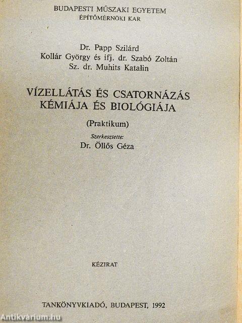 Vízellátás és csatornázás kémiája és biológiája