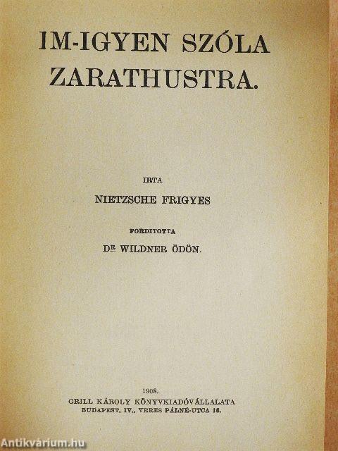 Im-igyen szóla Zarathustra