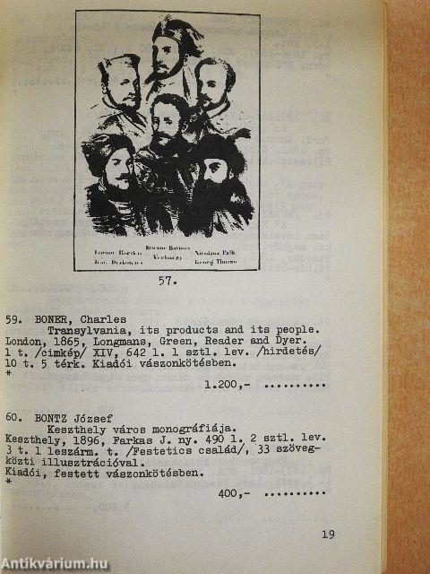 Antikvár könyv aukció - Budapest, 1980. november