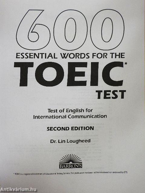Barron's 600 Essential Words for the TOEIC - 2 CD-vel