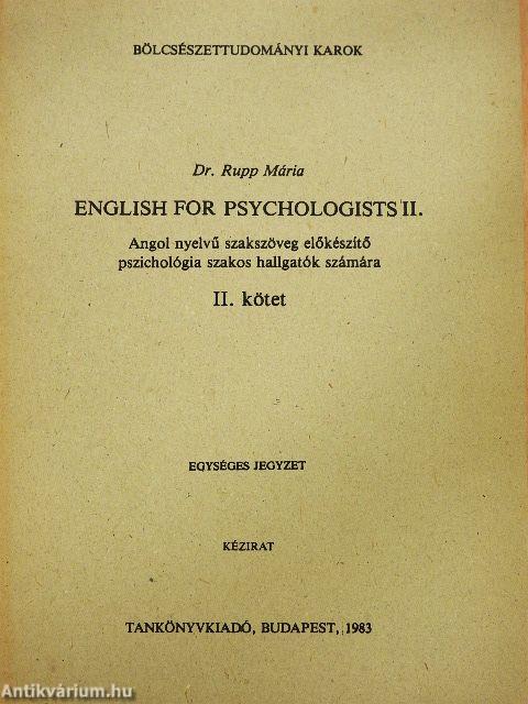 English for psychologists II.