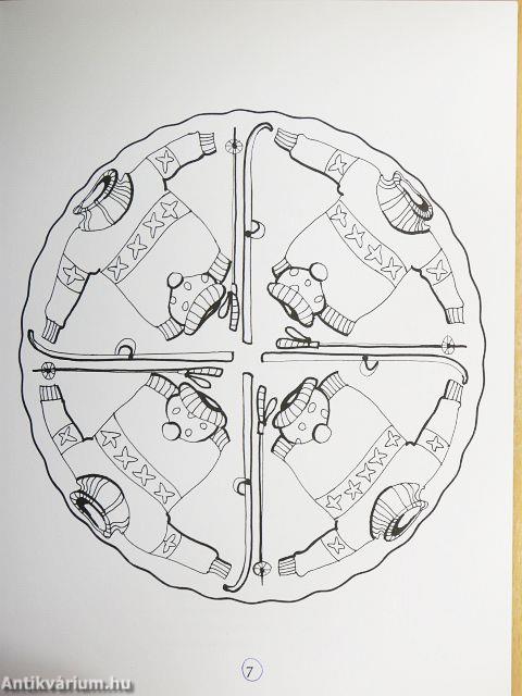 Mandalás téli kifestő