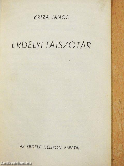 Erdélyi tájszótár