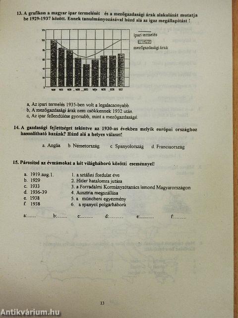 Történelem témazáró füzet 8. osztály