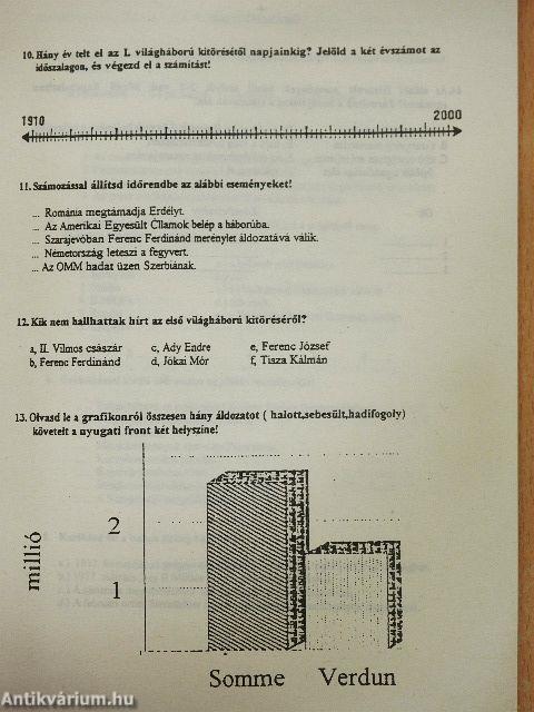 Történelem témazáró füzet 8. osztály