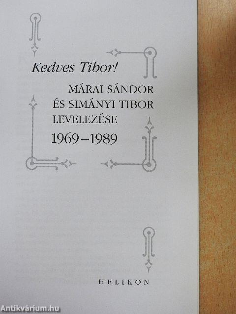 Kedves Tibor!