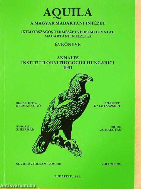 Aquila - A Magyar Madártani Intézet évkönyve 1991