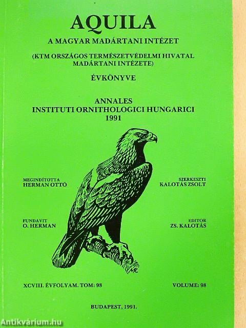 Aquila - A Magyar Madártani Intézet évkönyve 1991