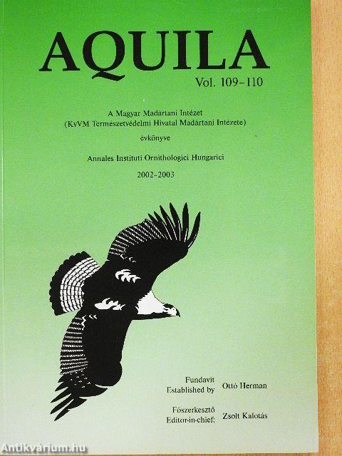 Aquila - A Magyar Madártani Intézet évkönyve 2002-2003