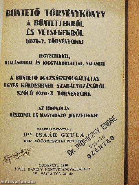 Büntető törvénykönyv I.
