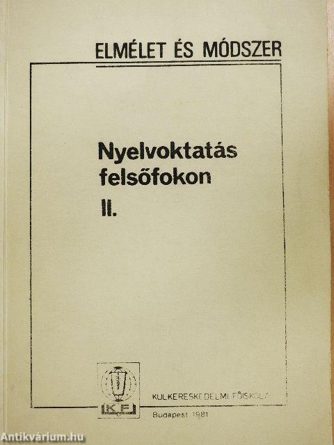 Nyelvoktatás felsőfokon II.