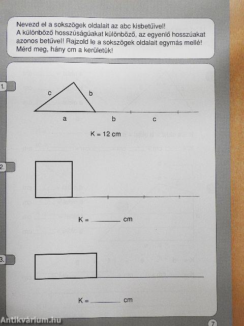 Gyakorlólapok a kerület- és területszámításhoz