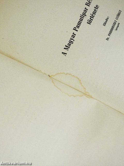 A Magyar Pamutipar Részvénytársaság szemináriuma