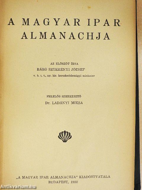 A magyar ipar almanachja 1932.