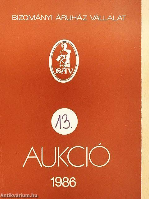 Bizományi Áruház Vállalat 13. aukció