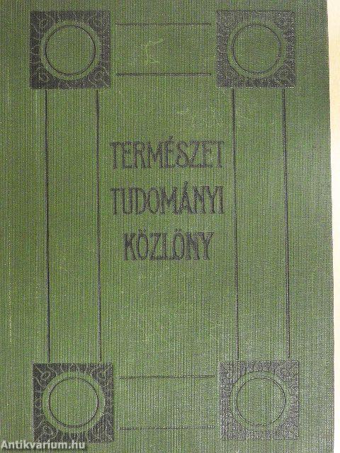 Természettudományi Közlöny 1934. január-december/Pótfüzetek a Természettudományi Közlönyhöz 1934. január-december