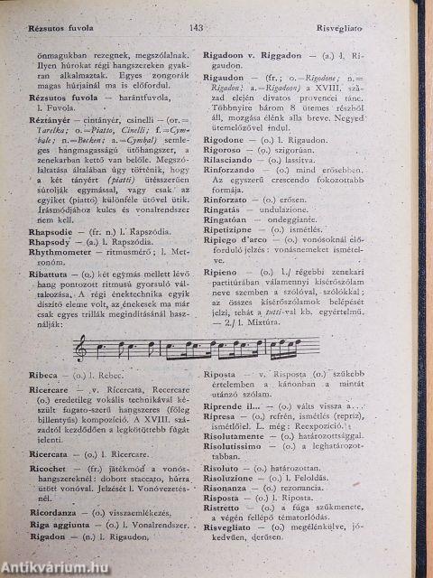 Zenei műszótár