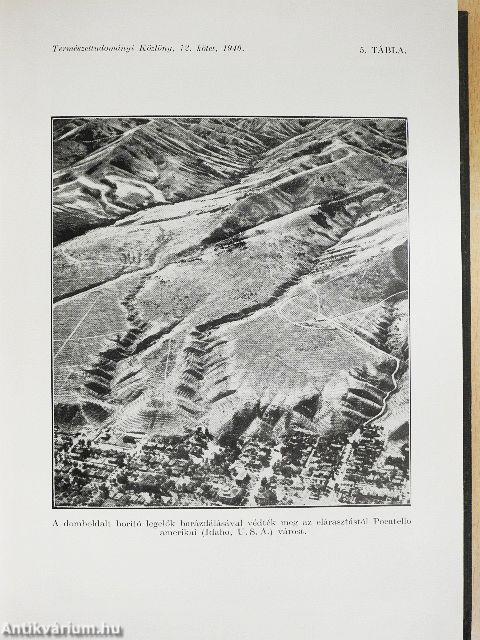 Természettudományi Közlöny 1940. január-december/Pótfüzetek a Természettudományi Közlönyhöz 1940. január-december