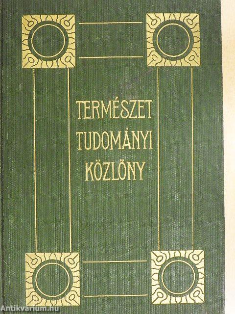 Természettudományi Közlöny 1938. január-december/Pótfüzetek a Természettudományi Közlönyhöz 1938. január-december