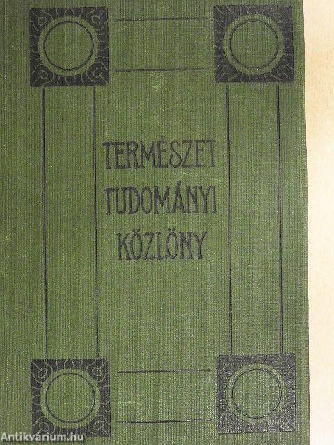 Természettudományi Közlöny 1920. január-december/Pótfüzetek a Termézettudományi Közlönyhöz 1920. január-december