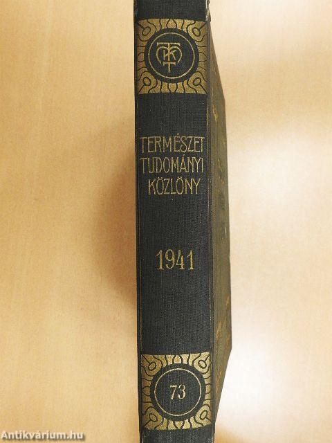 Természettudományi Közlöny 1941. január-december/Pótfüzetek a Természettudományi Közlönyhöz 1941. január-december
