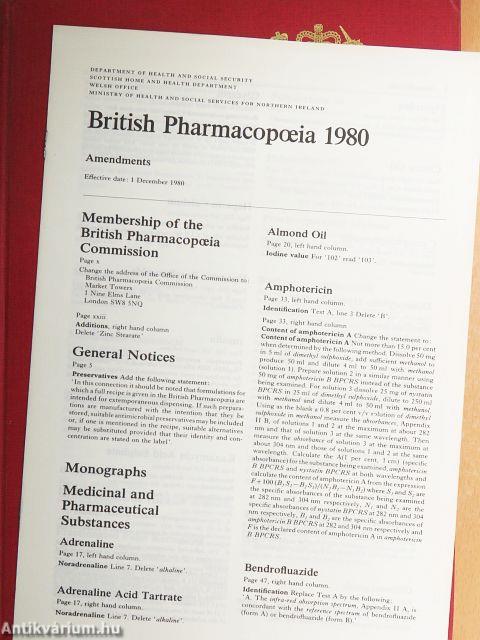 British Pharmacopoeia 1980 I-II