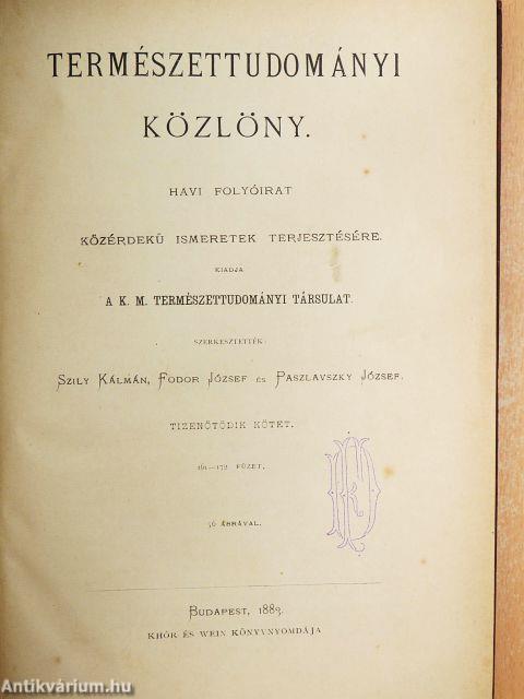 Természettudományi Közlöny 1883. január-december