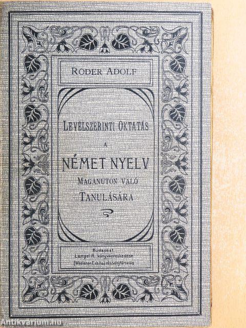 Levélszerinti oktatás a német nyelv magánuton való tanulására (nem teljes)