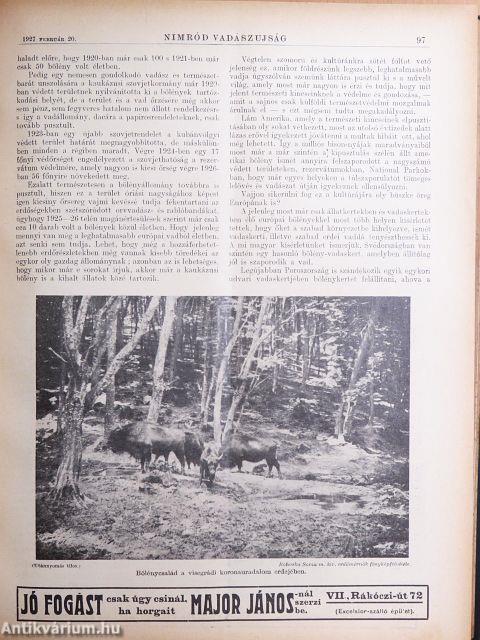 Nimród Vadászujság 1927. január-december