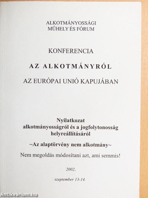 Konferencia az alkotmányról az Európai Unió kapujában