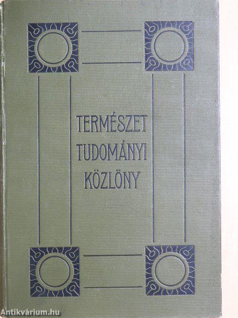 Természettudományi Közlöny 1915. január-december/Pótfüzetek a Természettudományi Közlönyhöz 1915. január-december