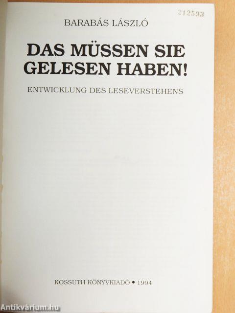 Das müssen sie gelesen haben!