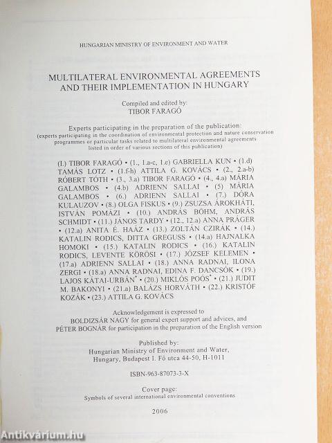Multilateral Environmental Agreements and Their Implementation in Hungary