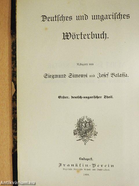 Német és magyar szótár I.